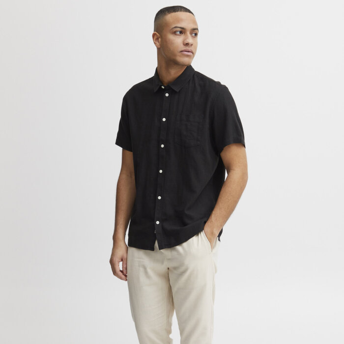 Solid - Solid - Allan linen shirt | K/Æ Hørskjorte True Black