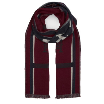 Tommy Hilfiger  - Tommy Hilfiger - TH mono IMD lightweight scarf | Halstørklæde Rouge