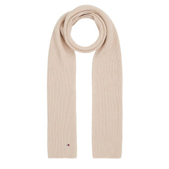 Tommy Hilfiger  - Tommy Hilfiger - TH essential flag scarf | Halstørklæde Cashmere Creme