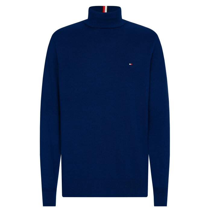 Tommy Hilfiger  - Tommy Hilfiger - TH cotton cashmere roll neck | Rullekrave Strik desert Sky