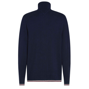 Tommy Hilfiger  - Tommy Hilfiger - TH monotype tipped zip through | Cardigan Desert Sky