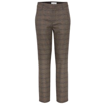 Pulz Jeans ( Dame )  - PULZ - PZBINDY HW CHECK PANT | BUKSER TOBACCO BROWN