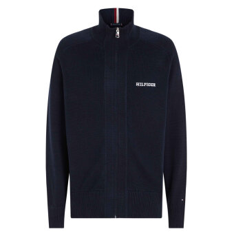 Tommy Hilfiger  - Tommy Hilfiger- TH monotype chunky full zip | Cardigan Desert Sky