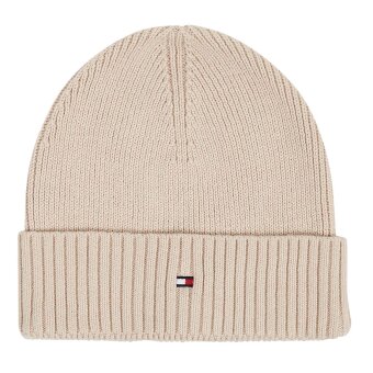 Tommy Hilfiger  - Tommy Hilfiger - TH essential flag beanie | Strik Hue Cashmere Creme