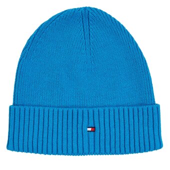 Tommy Hilfiger  - Tommy Hilfiger - TH essential flag beanie | Strik Hue Cerulean Aqua