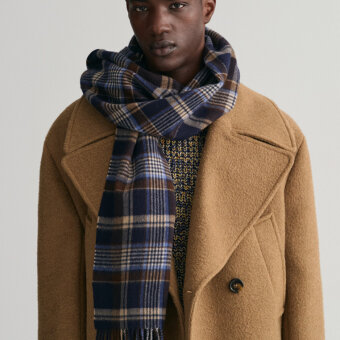 Gant - Gant - check woven scarf | Halstørklæde Marine