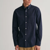 Gant - Gant - Flannel melange shirt | Skjorte Marine
