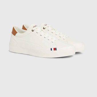 Tommy Hilfiger  - Tommy Hilfiger - TH modern vulc leather shoes | Sneakers Ivory