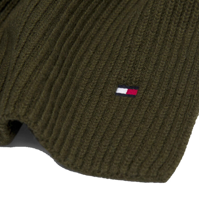Tommy Hilfiger  - Tommy Hilfiger - TH essential flag scarf | Halstørklæde Army Grøn 