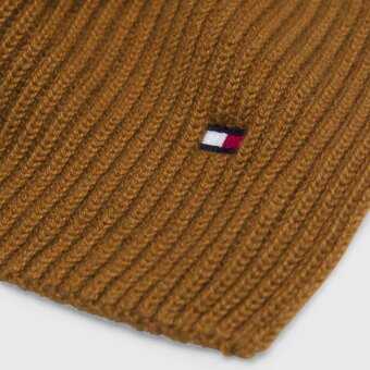 Tommy Hilfiger  - Tommy Hilfiger - TH essential flag scarf | Halstørklæde Desert Khaki