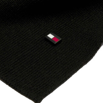 Tommy Hilfiger  - Tommy Hilfiger - TH elevated wool flag scarf | Halstørklæde Black