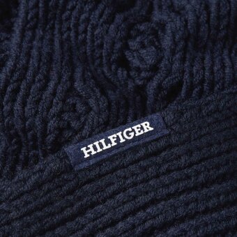 Tommy Hilfiger  - Tommy Hilfiger - TH monotype chunky knit scarf | Halstørklæde Space Blue