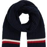 Tommy Hilfiger  - Tommy Hilfiger - TH monotype chunky knit scarf | Halstørklæde Space Blue