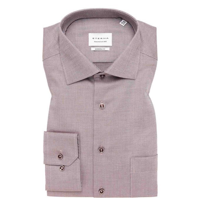 Eterna - Eterna - 1160 28 x19k | Modern fit Skjorte Brun