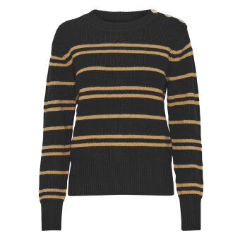Pulz Jeans ( Dame )  - PULZ - PZPALLAS PULLOVER | STRIK BLACK
