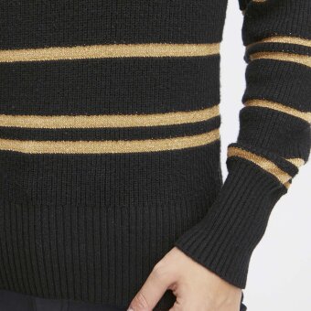 Pulz Jeans ( Dame )  - PULZ - PZPALLAS PULLOVER | STRIK BLACK