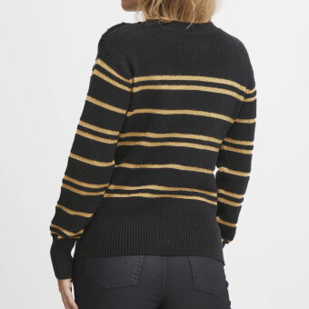 Pulz Jeans ( Dame )  - PULZ - PZPALLAS PULLOVER | STRIK BLACK