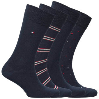 Tommy Hilfiger  - Tommy Hilfiger - TH socks giftbox 4-pack | Sokker Navy
