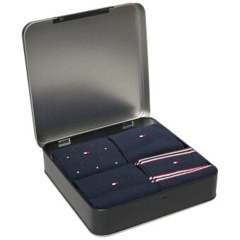Tommy Hilfiger  - Tommy Hilfiger - TH socks giftbox 4-pack | Sokker Navy