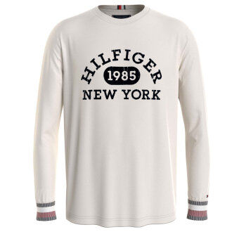 Tommy Hilfiger  - Tommy Hilfiger - TH monotype collegiate tee LS | T-shirt Ancient White