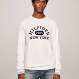 Tommy Hilfiger  - Tommy Hilfiger - TH monotype collegiate tee LS | T-shirt Ancient White