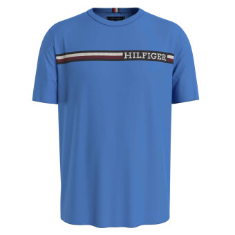 Tommy Hilfiger  - Tommy Hilfiger - TH Monotype chest stripe tee | T-shirt Blue Spell