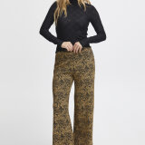 Pulz Jeans ( Dame )  - PULZ - PZRANDY PANTS WIDE LEG | BUKSER GOLD GLITTER