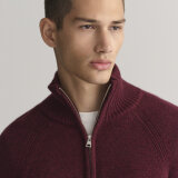 Gant - Gant - Bicolored half zip sweater | Strik Bordeaux