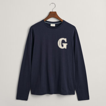 Gant - Gant - Graphic LS | T-shirt Marineblå