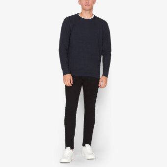 Signal - Signal - Kyler structure sweater | Strik Mørk Blå Melange