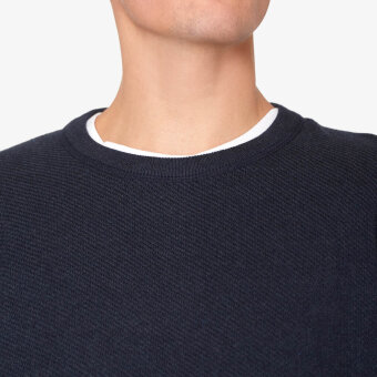 Signal - Signal - Kyler structure sweater | Strik Mørk Blå Melange