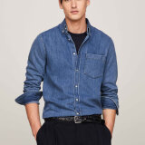 Tommy Hilfiger  - Tommy Hilfiger - Button Collar denim shirt | Skjorte Medium Indigo Blå