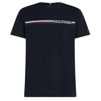 Tommy Hilfiger  - Tommy Hilfiger - Monotype chest stripe tee | T-shirt Marineblå