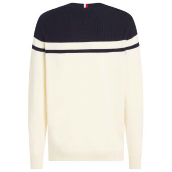 Tommy Hilfiger  - Tommy Hilfiger - Colorblock graphic sweater | Strik Marineblå