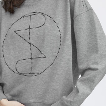 Pulz Jeans ( Dame )  - PULZ - PZMALLIE LS | SWEATSHIRT LIGHT GREY