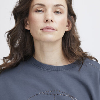 Pulz Jeans ( Dame )  - PULZ - PZMALLIE LS | SWEATSHIRT VINTAGE INDIGO