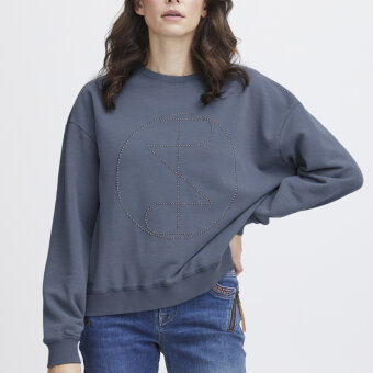 Pulz Jeans ( Dame )  - PULZ - PZMALLIE LS | SWEATSHIRT VINTAGE INDIGO