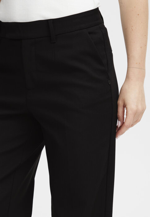 Pulz Jeans ( Dame )  - PULZ - PZBINDY HW PANT WIDE | BUKSER BLACK