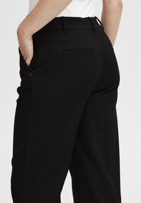 Pulz Jeans ( Dame )  - PULZ - PZBINDY HW PANT WIDE | BUKSER BLACK