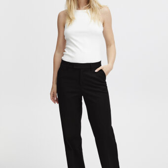 Pulz Jeans ( Dame )  - PULZ - PZBINDY HW PANT WIDE | BUKSER BLACK