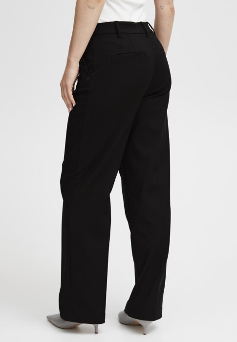 Pulz Jeans ( Dame )  - PULZ - PZBINDY HW PANT WIDE | BUKSER BLACK