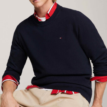 Tommy Hilfiger  - Tommy Hilfiger - TH Chain ridge structur | Strik Marineblå