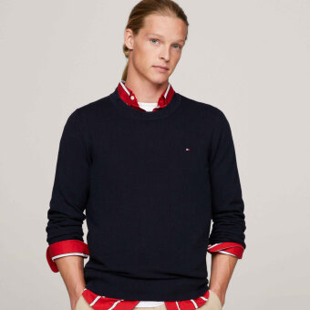 Tommy Hilfiger  - Tommy Hilfiger - TH Chain ridge structur | Strik Marineblå