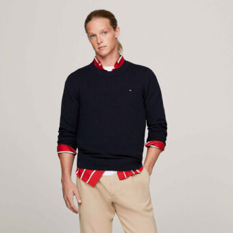 Tommy Hilfiger  - Tommy Hilfiger - TH Chain ridge structur | Strik Marineblå