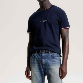 Tommy Hilfiger  - Tommy Hilfiger - Tommy logo tipped tee | T-shirt Marineblå