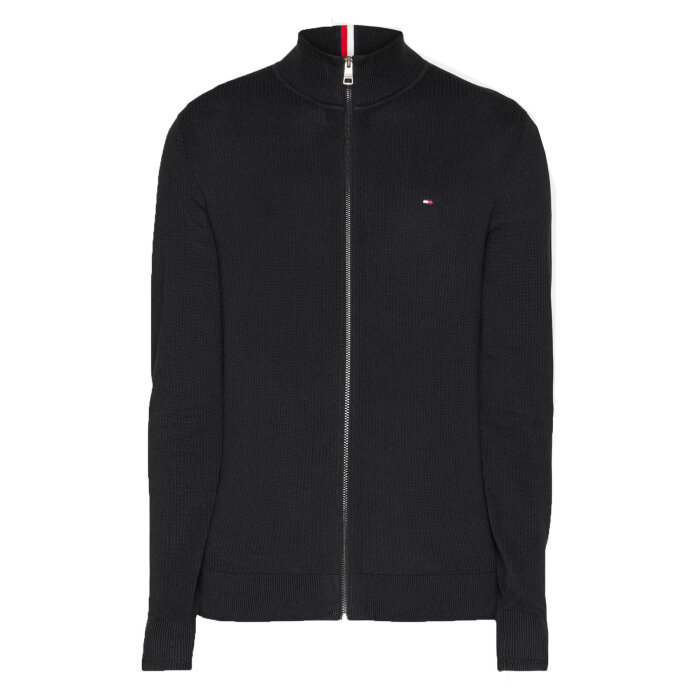 Tommy Hilfiger  - Tommy Hilfiger - TH Chain ridge structur zip | Cardigan Sort