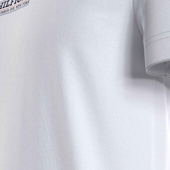 Tommy Hilfiger  - Tommy Hilfiger - TH small Hilfiger logo tee | T-shirt Hvid