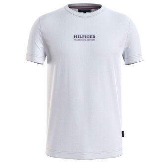 Tommy Hilfiger  - Tommy Hilfiger - TH small Hilfiger logo tee | T-shirt Hvid