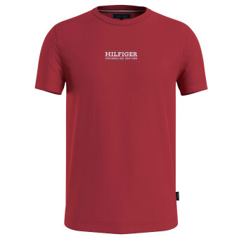 Tommy Hilfiger  - Tommy Hilfiger - TH small Hilfiger logo tee | T-shirt Rød