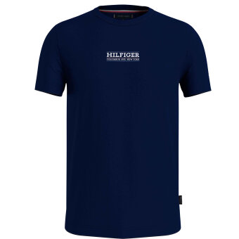 Tommy Hilfiger  - Tommy Hilfiger - TH small Hilfiger logo tee | T-shirt Marineblå